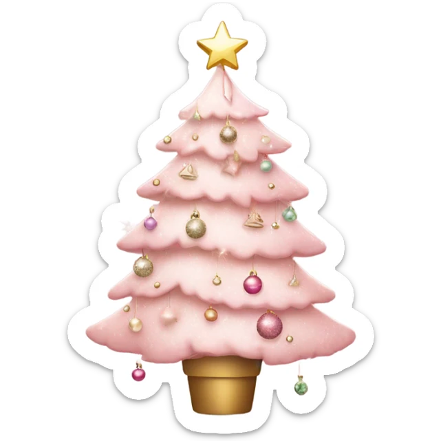 Light pink christmas tree sticker