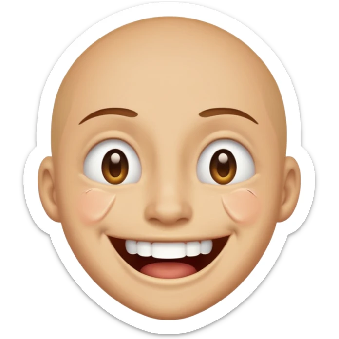 Laughing hard with tears coming out of eyes, pained eyes but still smiling forcefullt sticker