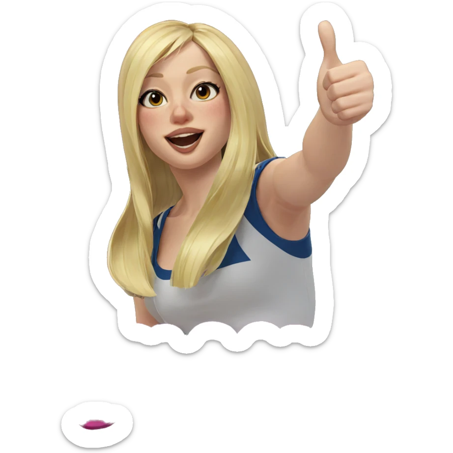blonde girl giving thumbs up sticker