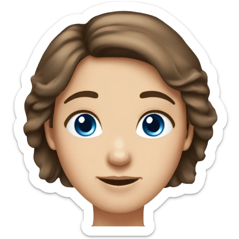 Adult brown hair blue eyes girl sticker