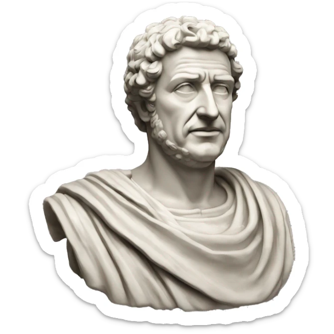 estatua de Marco Aurelio emperador estoico, lagrimas de alegria sticker