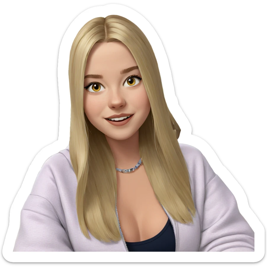 blonde girl in indoor setting sticker