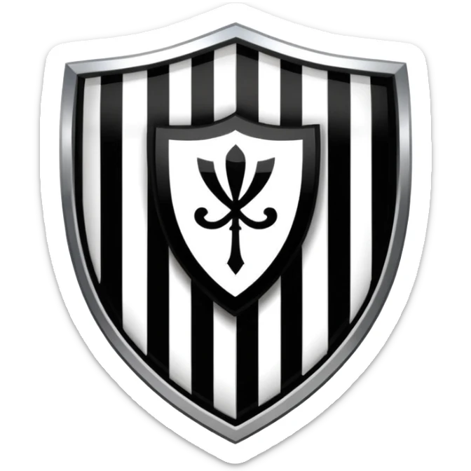 Football club  SV Angers logo, black and white striped shield with 1919 year, sports team emblem sticker
