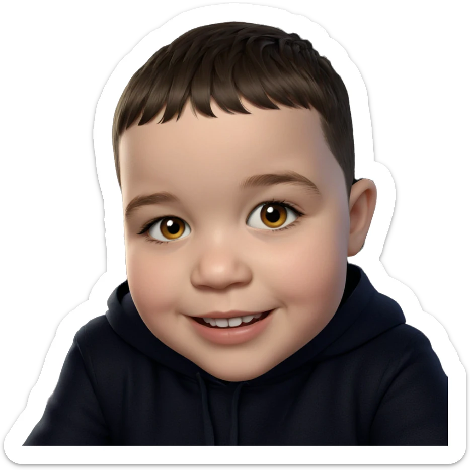 smiling girl portrait with short hair sticker