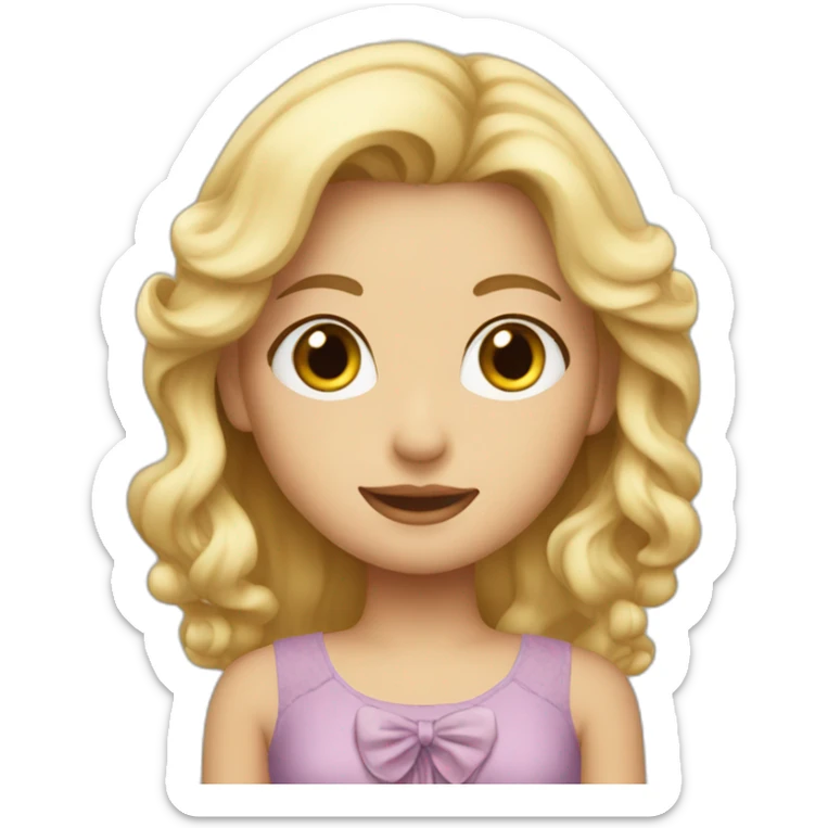 A blonde girl looks like a Jennie wearing a Rosie dress sticker