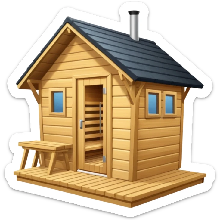 lag den mer som en rundt firkant og sort, også kan det stå SAUNA på sticker