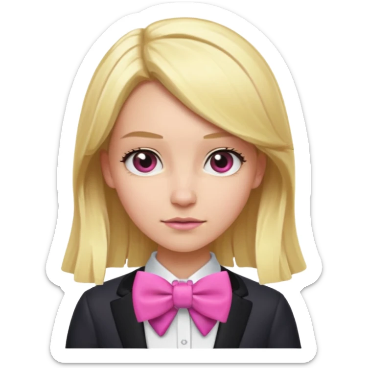 In A Clash Of Clans Aesthetic blonde hair woman with pink bowtie sticker