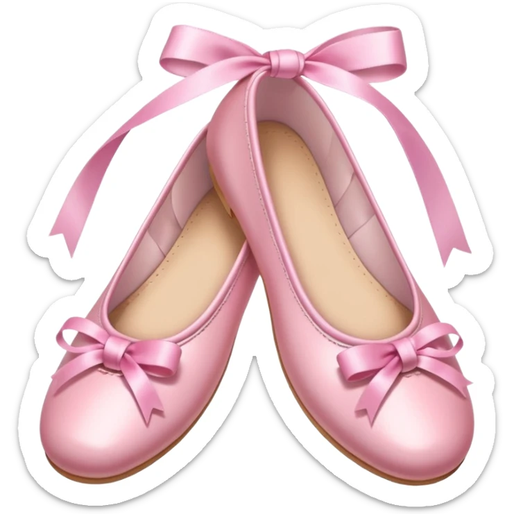 ballerina shoes pink shiny smooth tied ribbons iOS emoji style sticker