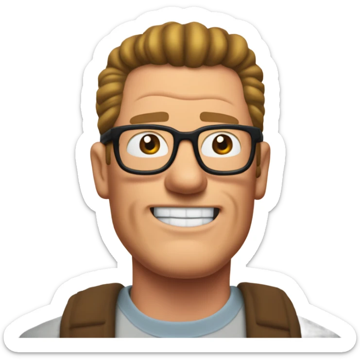 hank hill from the tv show king of the hill in the alley sticker