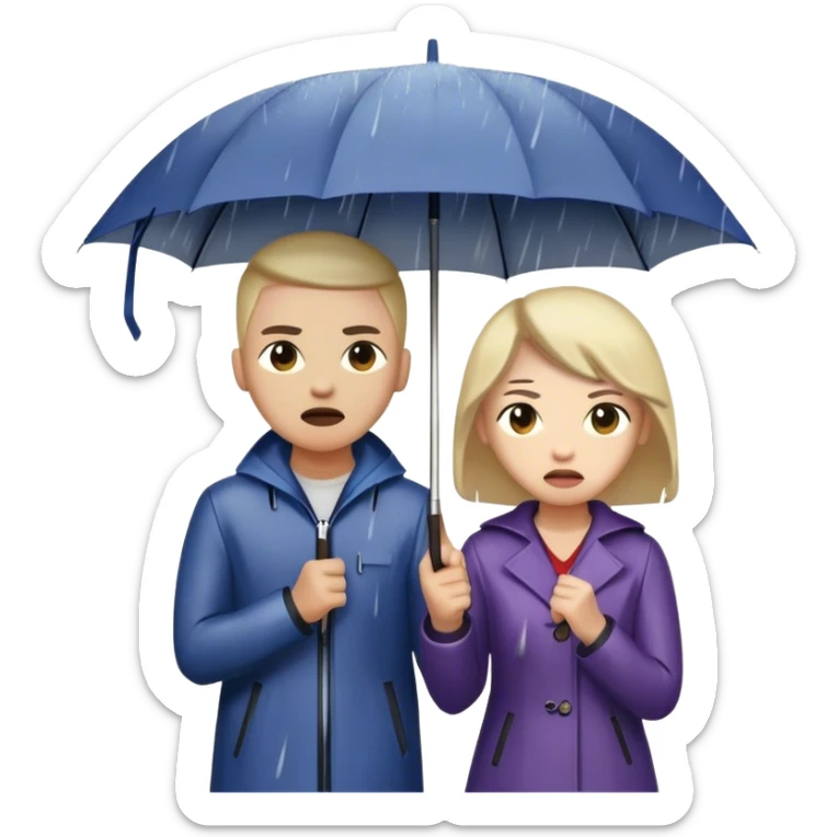 A person stands in the rain holding an umbrella, while another person outside of the umbrella (the narcissist) screams at the storm, getting drenched. The first person looks calm and dry, choosing to protect themselves rather than fight the uncontrollable.  sticker