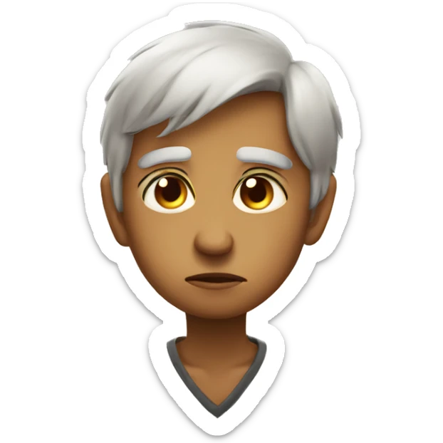 tongu out sad eyes sticker