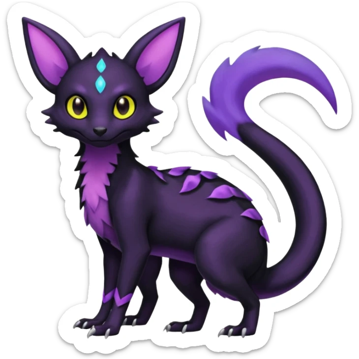 Shiny Salandit-Umbreon-Genet-Noivern-Noibat-Hybrid (Full body) sticker
