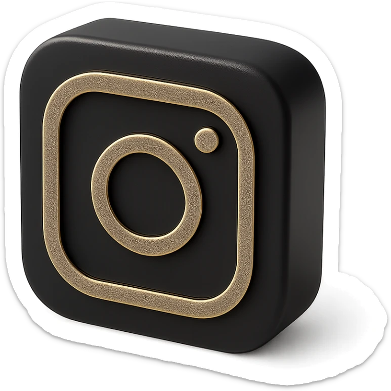 Instagram logo in 3D black style sticker