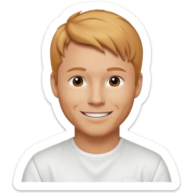 Brian Littrell from Backstreet Boys with reddish blonde hair, white outfit sticker