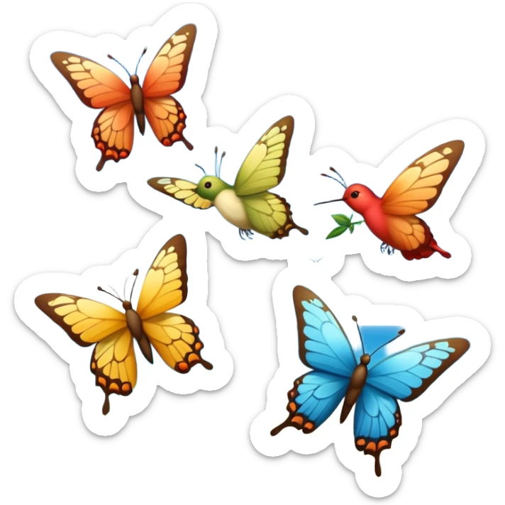 Más allá donde danzan las mariposas y los colibrís resuenan los cantos del cielo sticker