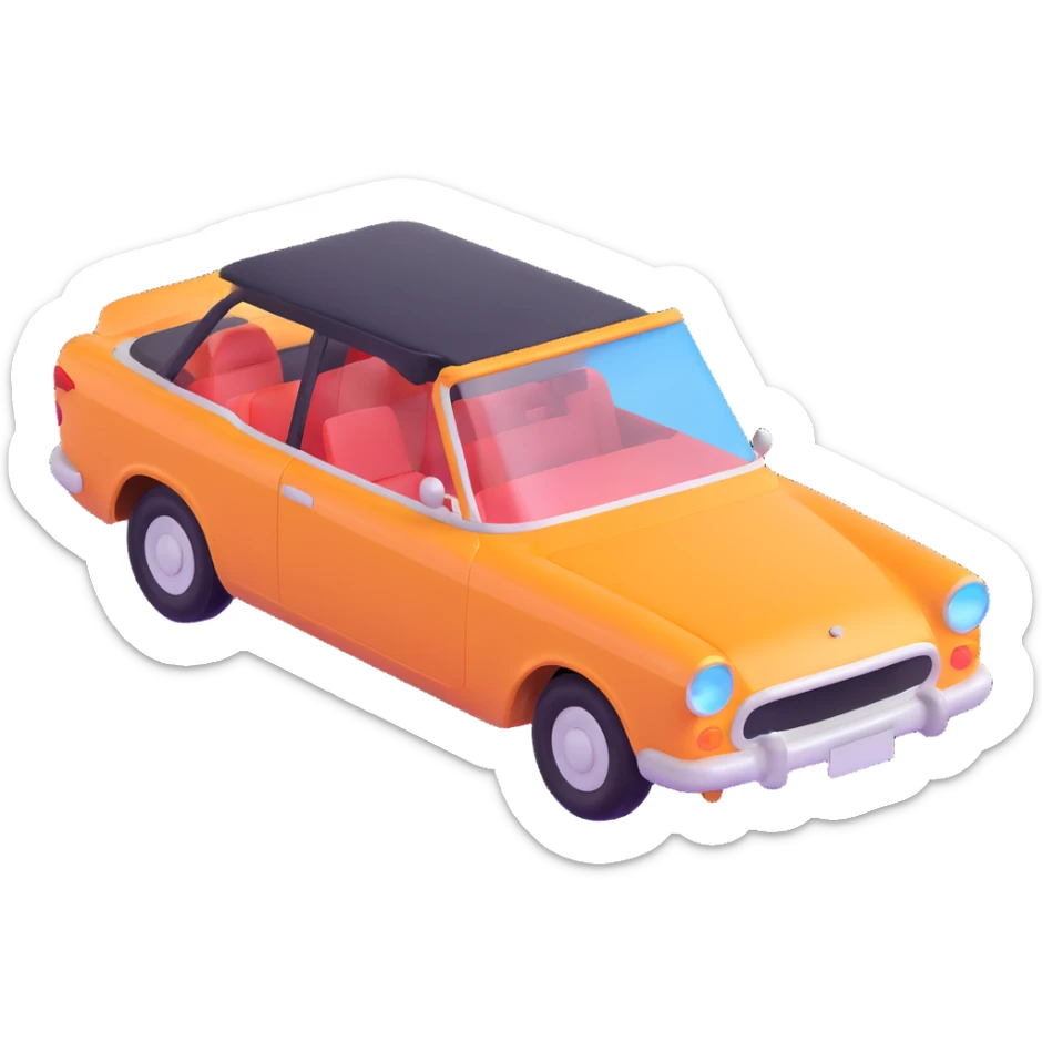 Make the transparent film stand out, floating and partially off the car, to show the application process, elegant 3D style sticker