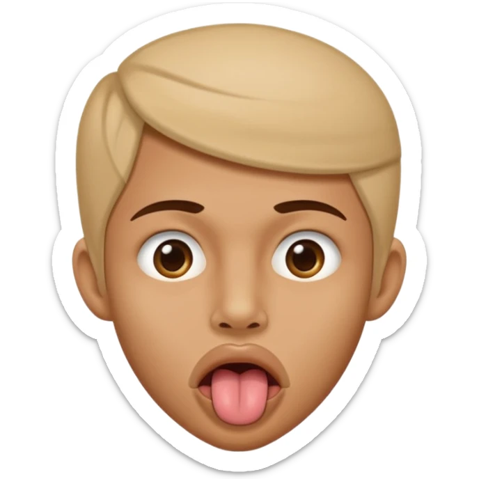 a face demonstrating the 'mewing' technique, with tongue pressed to the roof of the mouth, neutral expression, clear jawline sticker