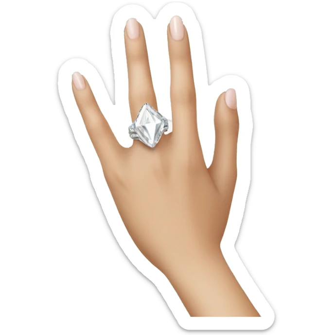 Diamond ring on finger sticker
