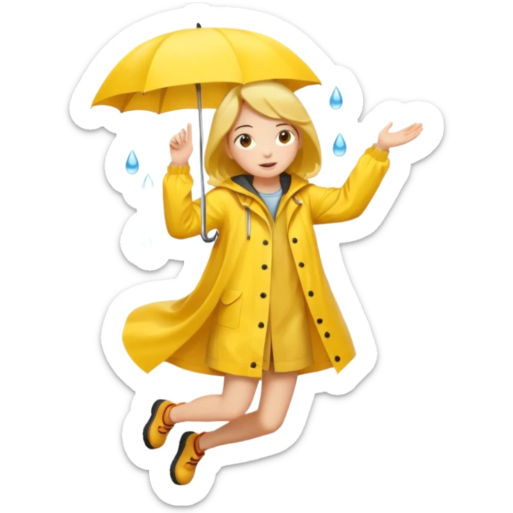 Girl floating in the air like the IT movie sticker