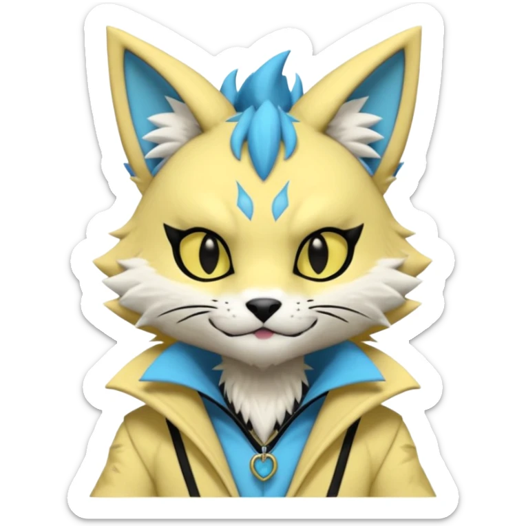Cool gothic cute Kemonomimi Nekomimi Japanese Anime Kemono Furry Style Gatomon-Vernid-Zeraora-Sergal-Fursuit-furry-fursona sticker