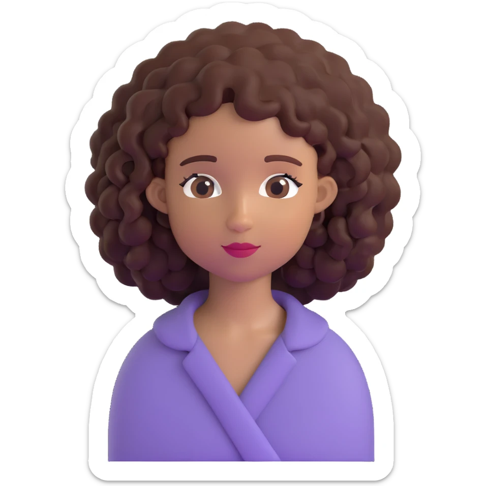 pretty black girl with curly hair sticker