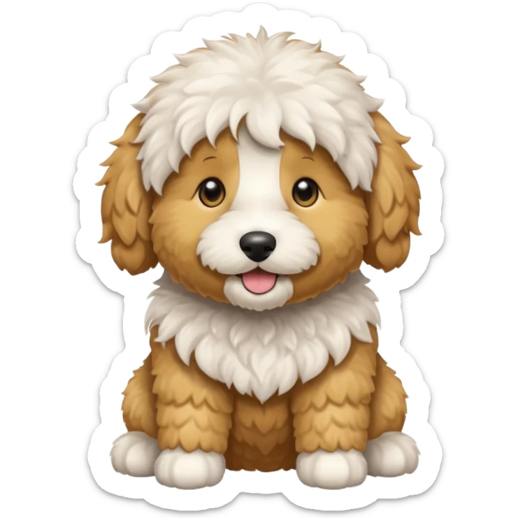 Can you make me an emoji of an all white mini golden-doodle  sticker