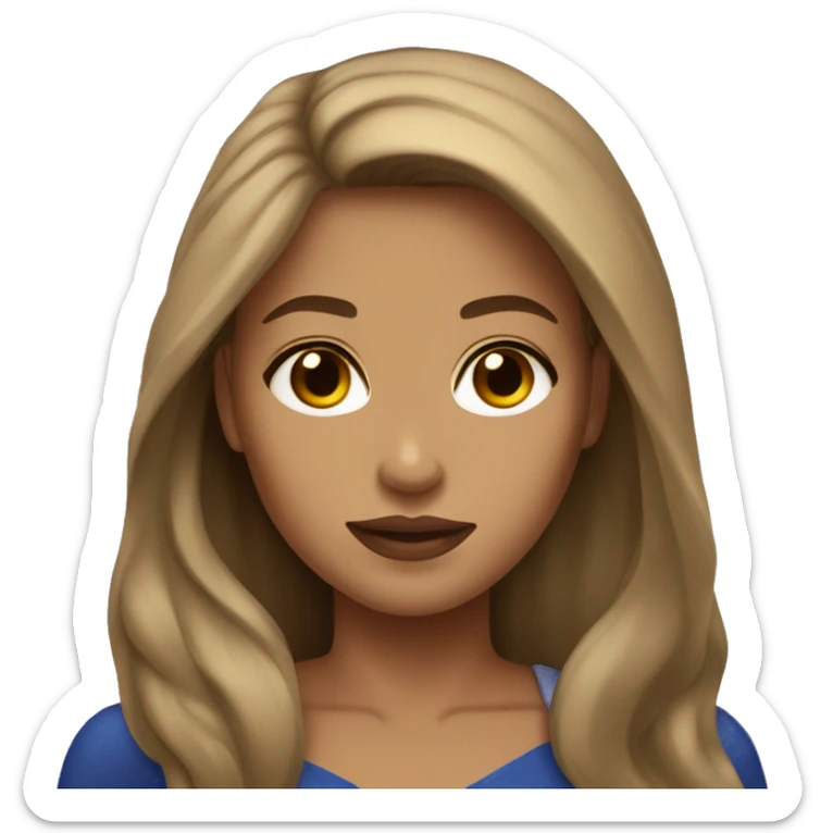 Superwoman light skin brown long hair brown eyes  sticker