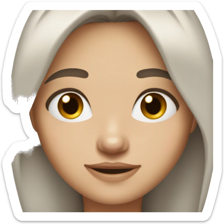 girl with medium straight brown hair and blue eyes and a nose piercing on the left side sticker