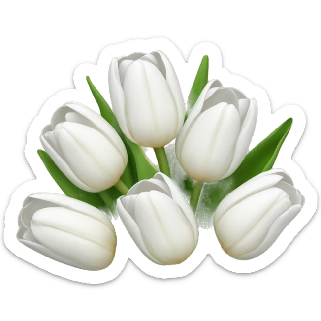 white tulip bouquet  sticker