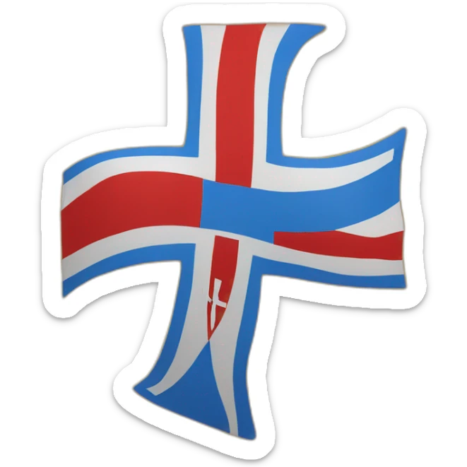 flag emoji with a blue Scandinavian cross with a red outline on a yellow background Ingermanland sticker