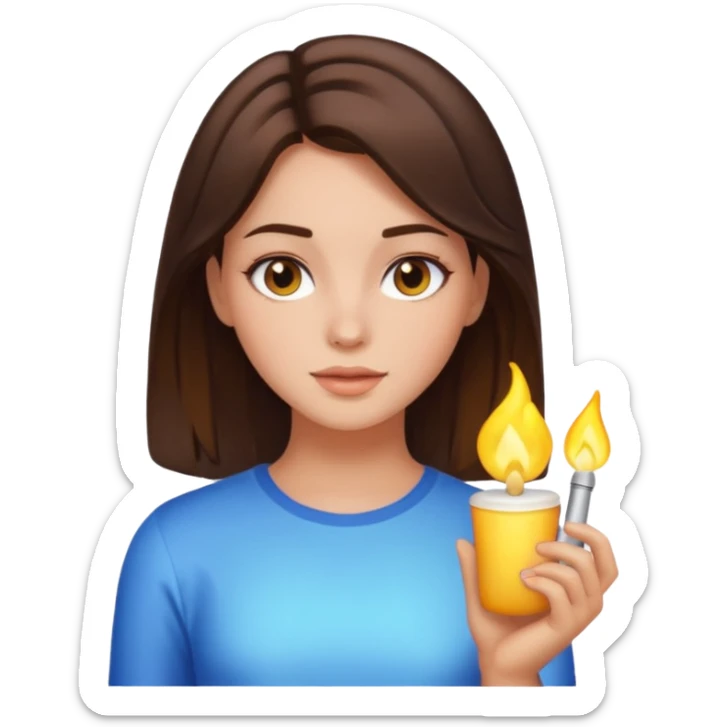Girl brunette with a glowy skin and add this emoji ✨ sticker