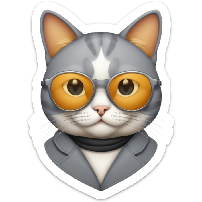 Cat with sunglasses sticker