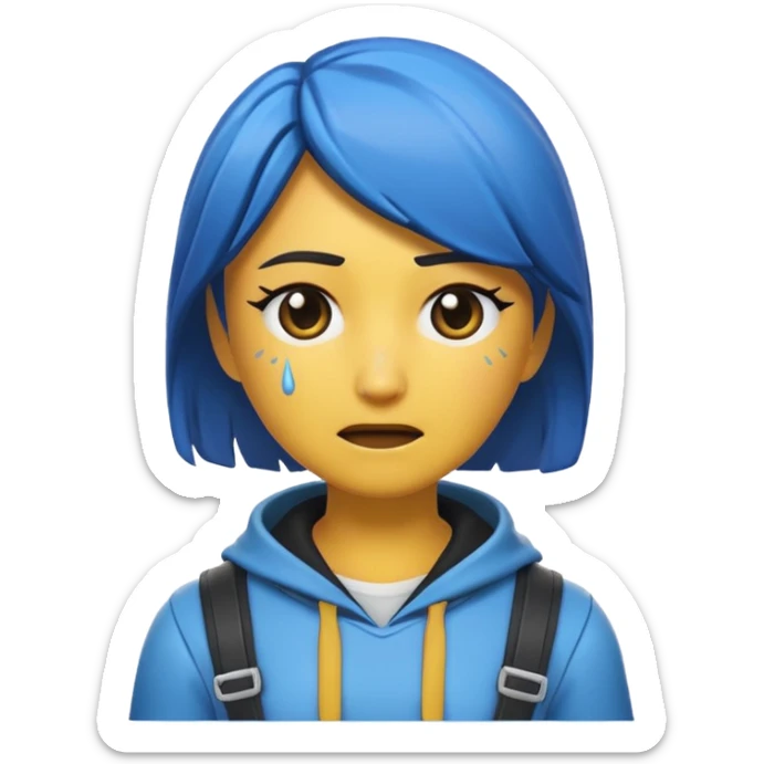 Faire un emoji à partir d'une image du skin fortnite Chani thème emote twitch fond transparent qui pleure. 
    sticker