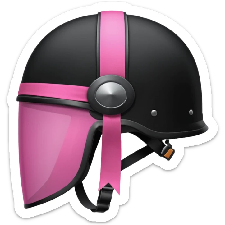 Rider helmet black matte at the back theres ribbon attached for female rider sticker
