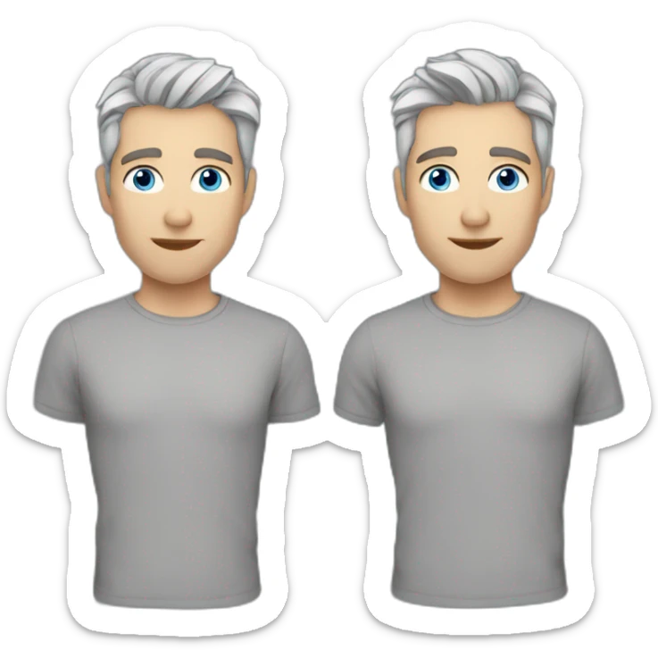 Scandinavian man blue eyes grey hair, short hair on the sides, more hair on the top large lips sticker