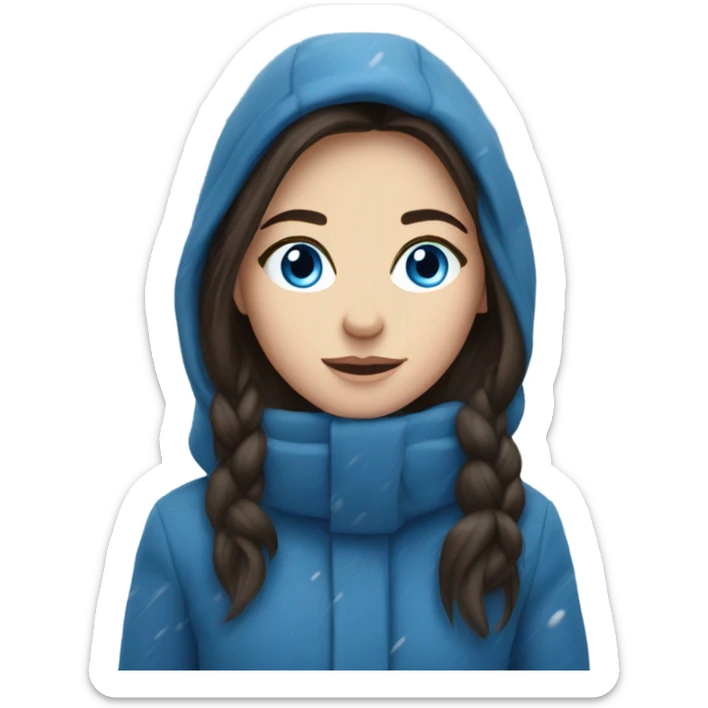 Blue-eyed brunette in a snowstorm  sticker