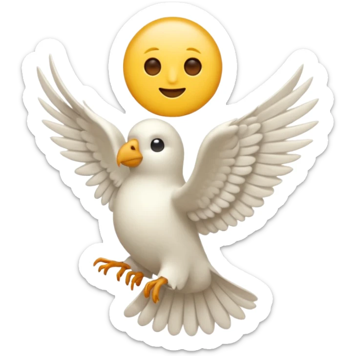 Quiero un emoji de la paz con una paloma blanca y un círculo sticker
