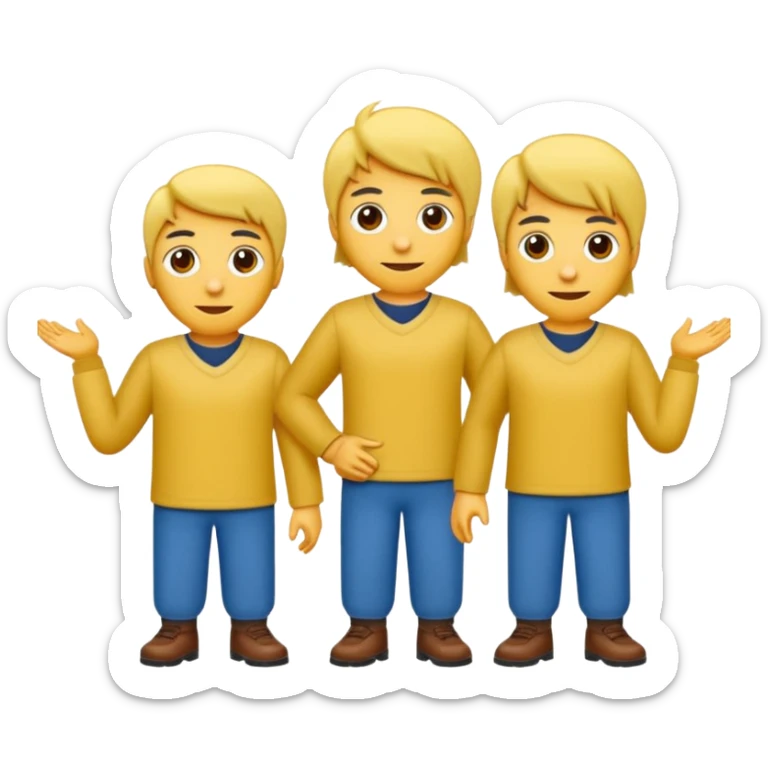 Güneş gözlüklü pantolonlu sarı kırmızı tişörtlü yeşil gözlü mavi saçlı aslan sticker