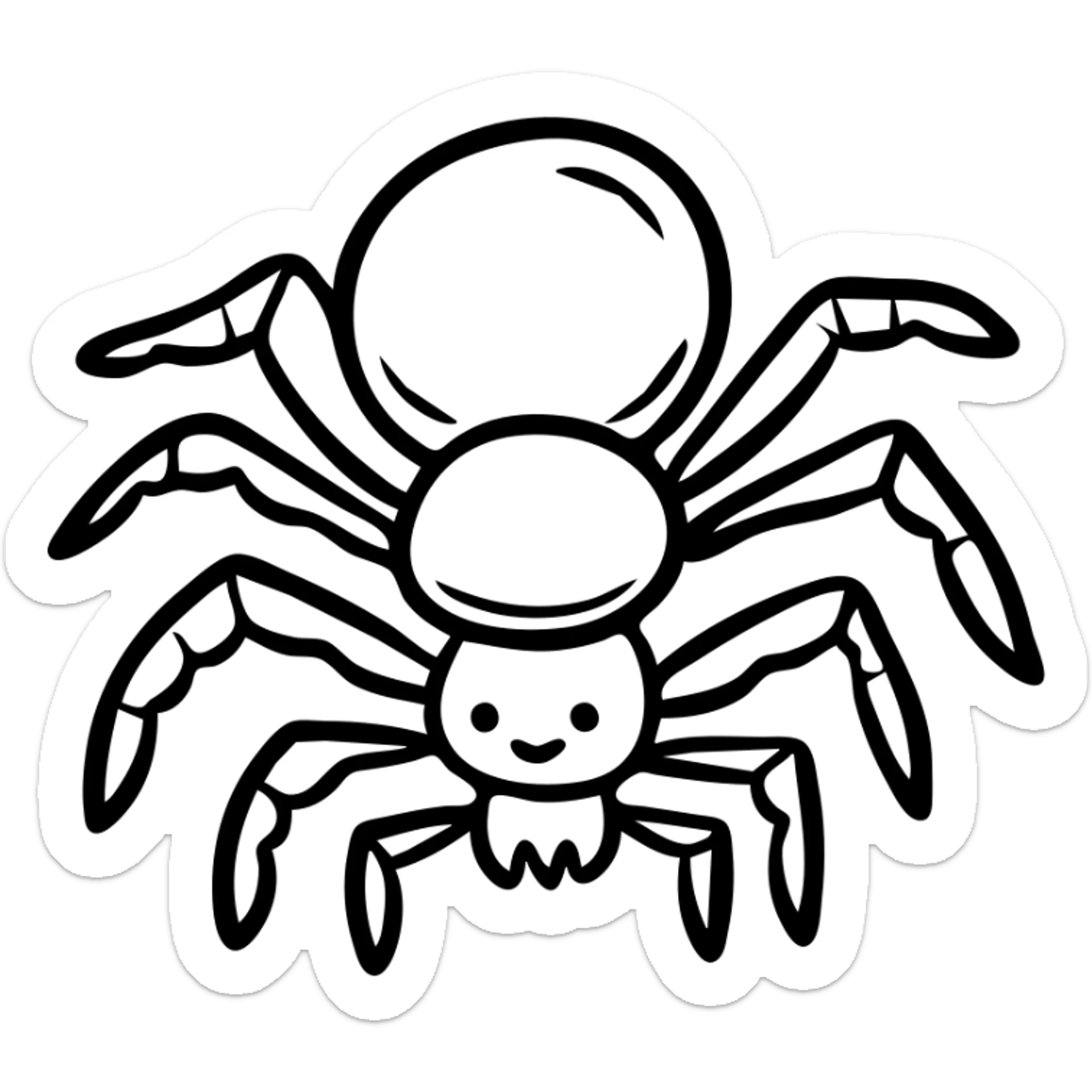 Cute spider family with parent spiders and baby spiders gathered together sticker