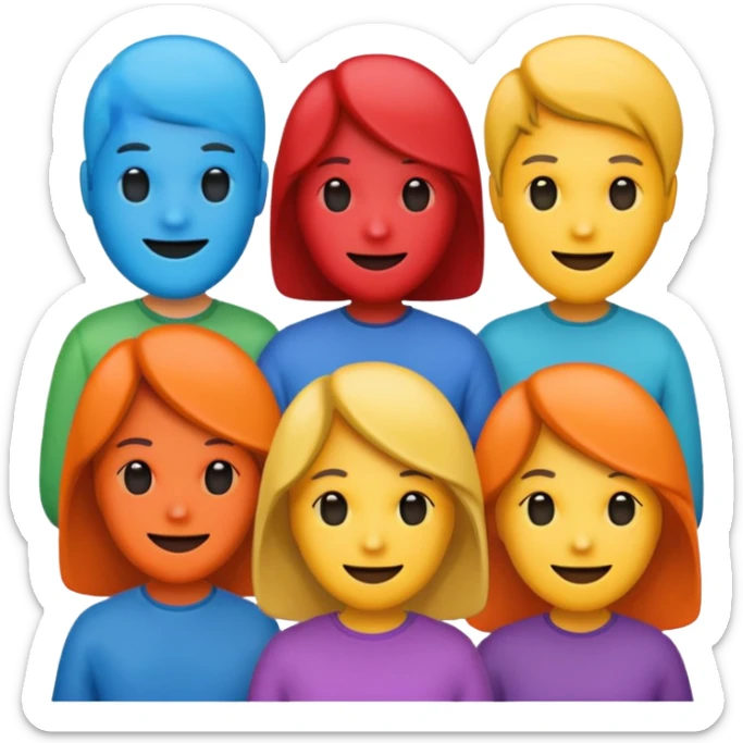 create an emoji for a group of actors with no face, just there heads. like in the ios emoji. a crowd sticker