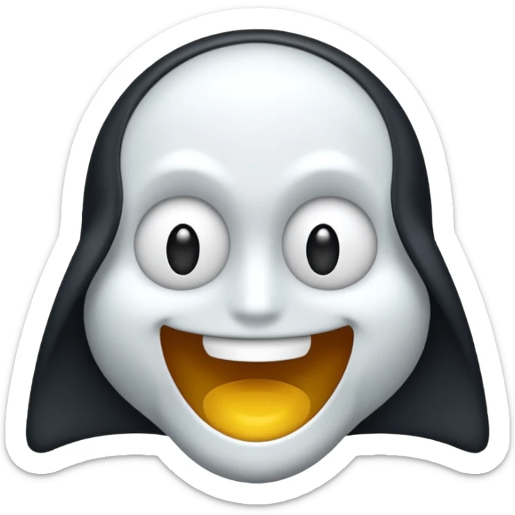 Emojis qui rigole fusionné avec l’emojis fantôme  sticker