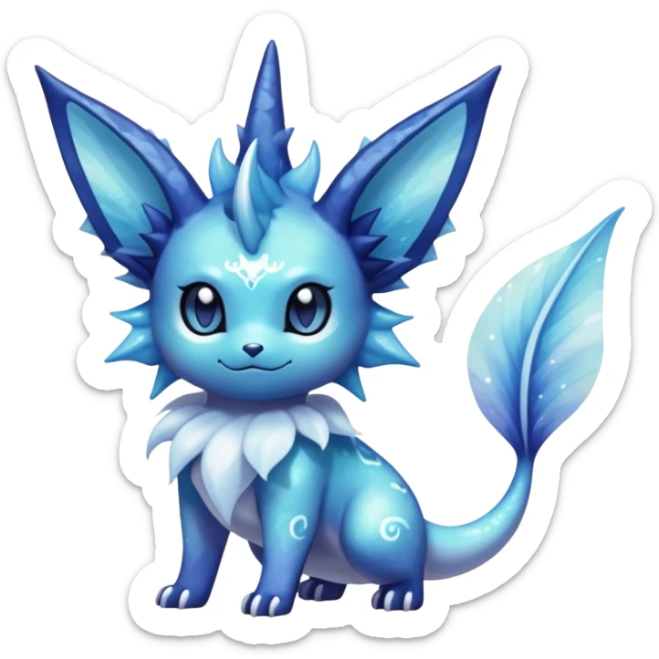 Nebulae Noibat-Vaporeon-Meowstic-Fakémon-hybrid-creature (full body)  sticker