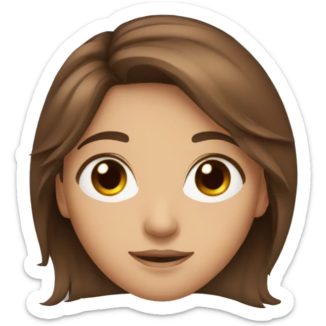 brown hair with brown eyes sticker