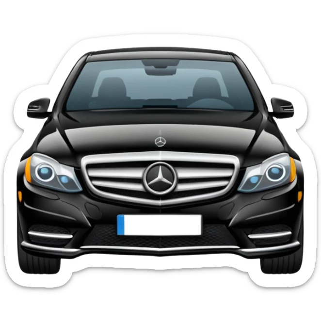 Crée-moi une voiture noire, berline, très classe Mercedes classe C. sticker