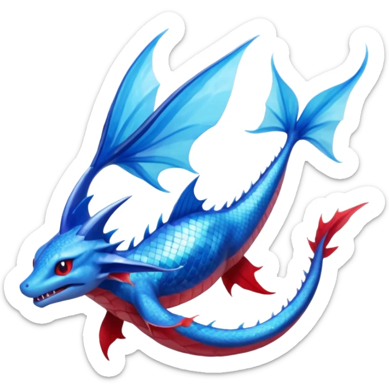Salandit-Vaporeon-Salamence-hybrid-fusion (full body) sticker