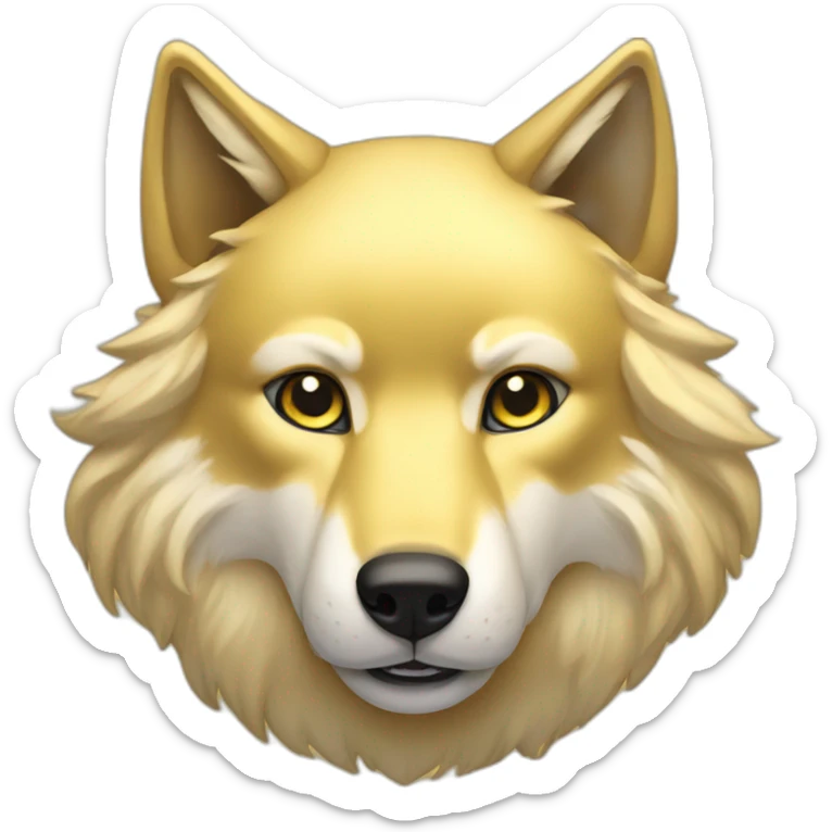 Gold wolf sticker
