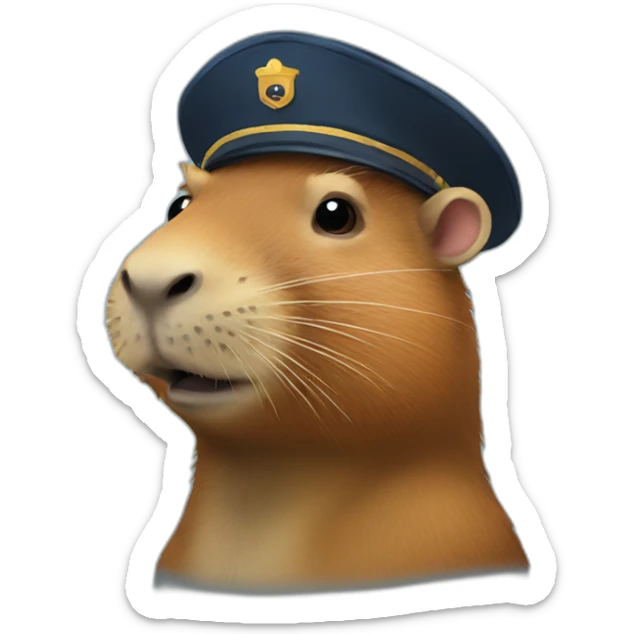 captain capybara sticker