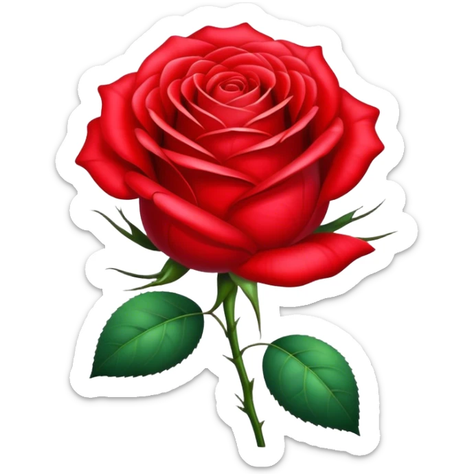 Realistic rose of Persian red color in glamour style sticker