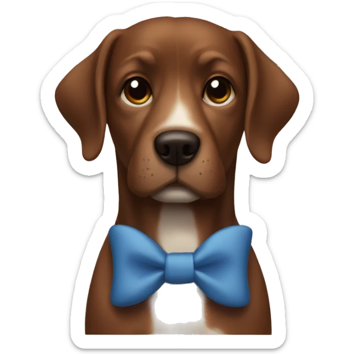 Blake and brown dog withbow sticker
