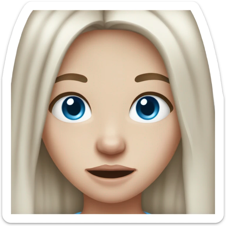 Severely aggravated white brunette girl with freckles and blue eyes  sticker